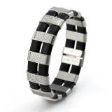 TeNo stainless steel rubber bracelet brilliant 020.22P10.19