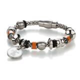YuKoN bracelet with mother of pearl, ceramic + rubber 029.0668