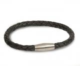 Black Leather Bracelet 0347-01 / 19 cm