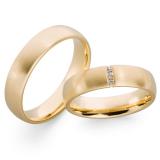 Marrying 585 Rosegold, 5,00 mm Breite, seidenmatt, 3 Brillante0,035 ctW/SI,