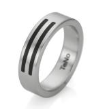 Los anillos de boda 064.0200.D27 Edelstahl / Keramikeinlage, 6,00 mm Breite, seidenmatt,