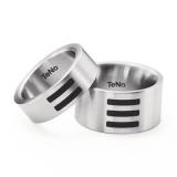 Los anillos de boda 064.0300.D4 + 064.1200.D6 Edelstahl / Keramikeinlage, 7,50 mm / 12,00 mm Breite, seidenmatt,