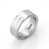 Los anillos de boda 064.0300.D4W Edelstahl /WeisseKeramikeinlage, 7,50 mm Breite, seidenmatt,