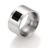 Los anillos de boda 064.1000.D1 Edelstahl / Keramikeinlage, 9,50 mm Breite, seidenmatt,