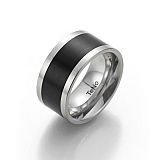 Design Ring YuMa aus Edelstahl mit Keramik 064.1200.D40