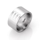 Los anillos de boda 064.1200.D6W Edelstahl /WeisseKeramikeinlage, 12,00 mm Breite, seidenmatt,