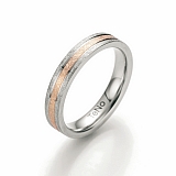 Design Ring YuNis Edelstahl eismatt mit 18 Karat Rose Gold 068.3