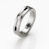 Engagement Rings 069.0144 Edelstahl, 4,50 mm Breite, seidenmatt, 1 Brillant 0,04 ct. TW/SI,
