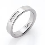 Engagement Rings 069.01P02 Edelstahl, 4,50 mm Breite, seidenmatt, 6 Brillanten 0,048 ct. TW/SI,