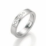 Engagement Rings 069.01S01 Edelstahl, 4,50 mm Breite, seidenmatt, 22 Brillanten 0,22 ct. TW/SI,