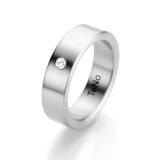 Engagement Rings 069.0217 Edelstahl, 6,00 mm Breite, seidenmatt, 1 Brillant 0,06 ct. TW/SI,