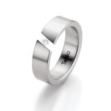 Engagement Rings 069.0237 Edelstahl, 6,00 mm Breite, seidenmatt, 1 Brillant 0,06 ct. TW/SI,