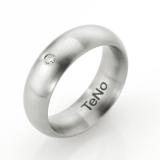 Engagement Rings 069.0414 Edelstahl, 7,00 mm Breite, seidenmatt, 1 Brillant 0,04 ct. TW/SI,