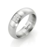 Engagement Rings 069.04P01 Edelstahl, 7,00 mm Breite, seidenmatt, 9 Brillanten 0,18 ct. TW/SI,