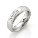 Engagement Rings 069.06P02 Edelstahl, 6,00 mm Breite, seidenmatt, 6 Brillanten 0,12 ct. TW/SI,