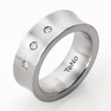 Engagement Rings 069.11S01 Edelstahl, 7,50 mm Breite, seidenmatt, 3 Brillanten 0,12 ct. TW/SI,