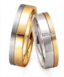 Marrying 585 Graugold /Gelbgold, 5,00 mm Breite, seidenmatt / poliert, 3 Brillanten 0,024 ct. TW/SI,