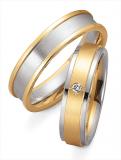 Marrying 585 Graugold /Gelbgold, 5,50 mm Breite, seidenmatt / poliert, 1 Brillant 0,03 ct. TW/SI,