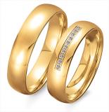 Marrying 585 Gelbgold, 5,00 mm Breite, poliert, 10 Brillanten 0,05 ct. TW/SI,