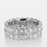 Engagement Rings 950 Platin, 7,50 mm Breite, poliert, 54 Diamanten - Prinzess 7,22 ct. TW/VS,
