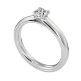 Engagement Rings 585 Weissgold, massiv Breite, poliert, 1 Brillant 0,33 ct. TW/SI,