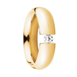 Engagement Rings 750 Rosegold, 6,00 mm Breite, seidenmatt, 1 Brillant 0,15 ct. TW/VS,