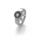 Design Schmuck Ring mit Brillant und Keramik grau 164.2514.D15.F