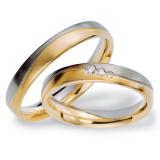 Marrying 585 Weissgold / Rosegold, 4,0 mm Breite, seidenmatt / poliert, 3 Brillanten 0,06 ct. W/SI,