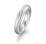 Engagement Rings 950 Platin, 5,00 mm Breite, seidenmatt, 115 Brillanten 0,575 ct. TW/VSI,