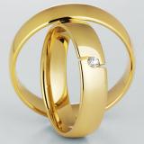 Marrying 585 Gelbgold, 5,00mm Breite, poliert, 1 Brillant 0,02 ct. TW/SI			(optional),