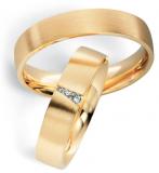 Marrying 585 Rosegold, 5,00 mm Breite, seidenmatt, 3 Brillanten 0,04 ct. W/SI,