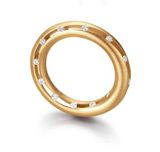Los anillos de compromiso 750 Gelbgold, 4,00 mm Breite, seidenmatt, 24 Brillanten 0,36 ct. TW/VSI,