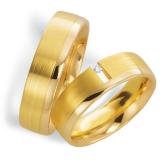 Marrying 585 Gelbgold / Rosegold, 6,00 mm Breite, seidenmatt / poliert, 1 Brillant 0,02 ct. W/SI,