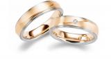 Marrying 585 Graugold / Apricotgold, 5,00 mm Breite, seidenmatt, 1 Brillant 0,025 ct. TW/SI,