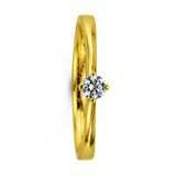Engagement Rings 585 Gelbgold, Schiene im Verlauf Breite, poliert, 1 Brillant 0,15 ct. W/SI,