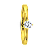 Engagement Rings 585 Gelbgold, Schiene im Verlauf Breite, poliert, 1 Brillant 0,25 ct. W/SI,