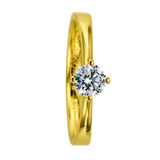 Engagement Rings 585 Gelbgold, Schiene im Verlauf Breite, poliert, 1 Brillant 0,50 ct. W/SI,