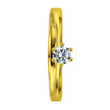 Engagement Rings 585 Gelbgold, Schiene im Verlauf Breite, poliert, 1 Brillant 0,25 ct. W/SI,