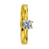 Engagement Rings 585 Gelbgold, Schiene im Verlauf Breite, poliert, 1 Brillant 0,50 ct. W/SI,
