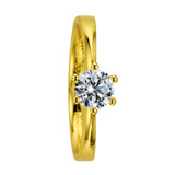 Engagement Rings 585 Gelbgold, Schiene im Verlauf Breite, poliert, 1 Brillant 1,00 ct. W/SI,
