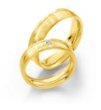 Marrying 333 Gelbgold, 5,50 mm Breite, seidenmatt / poliert, 1 Brillant in 0,04 ct W/SI,