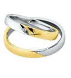 Marrying 585 Weissgold /Gelbgold, 3,00 mm Breite, poliert, 1 Brillant 0,012 ct. W/SI,
