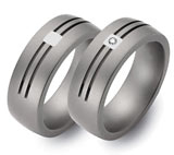 Marrying Titan / 925 Silber, 8,00 mm Breite, seidenmatt, 1 Brillant 0,01 ct. TW/SI,