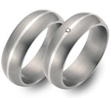 Marrying Titan / 925 Silber, 7,00 mm Breite, seidenmatt, 1 Brillant 0,02 ct. TW/SI,