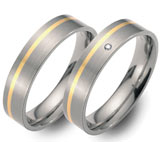 Marrying Titan / 750 Gelbgold, 5,00 mm Breite, seidenmatt, 1 Brillant 0,02 ct. TW/SI,