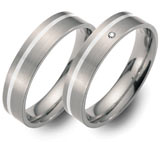 Marrying Titan / 925 Silber, 5,00 mm Breite, seidenmatt, 1 Brillant 0,02 ct. TW/SI,