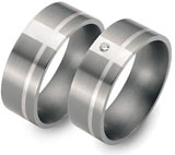 Marrying Titan / 925 Silber, 7,00 mm Breite, seidenmatt, 1 Brillant 0,02 ct.TW/SI,
