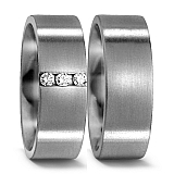 50973/001/009/2000 + 50972/001/000/200 3, w-si, Made in Germany, mattiert, 6.5 mm, Diamant, 0.09 ct,