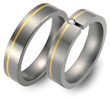 Marrying Titan / 750 Gelbgold, 5,00 mm Breite, seidenmatt, 1 Brillant 0,05 ct. TW/SI,