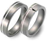 Marrying Titan / 925 Silber, 5,00 mm Breite, seidenmatt, 1 Brillant 0,05 ct. TW/SI,